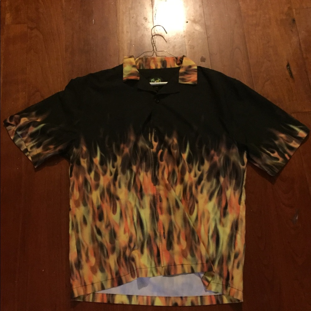 Guy Fieri Benny's Brand Flame Bowling Shirt